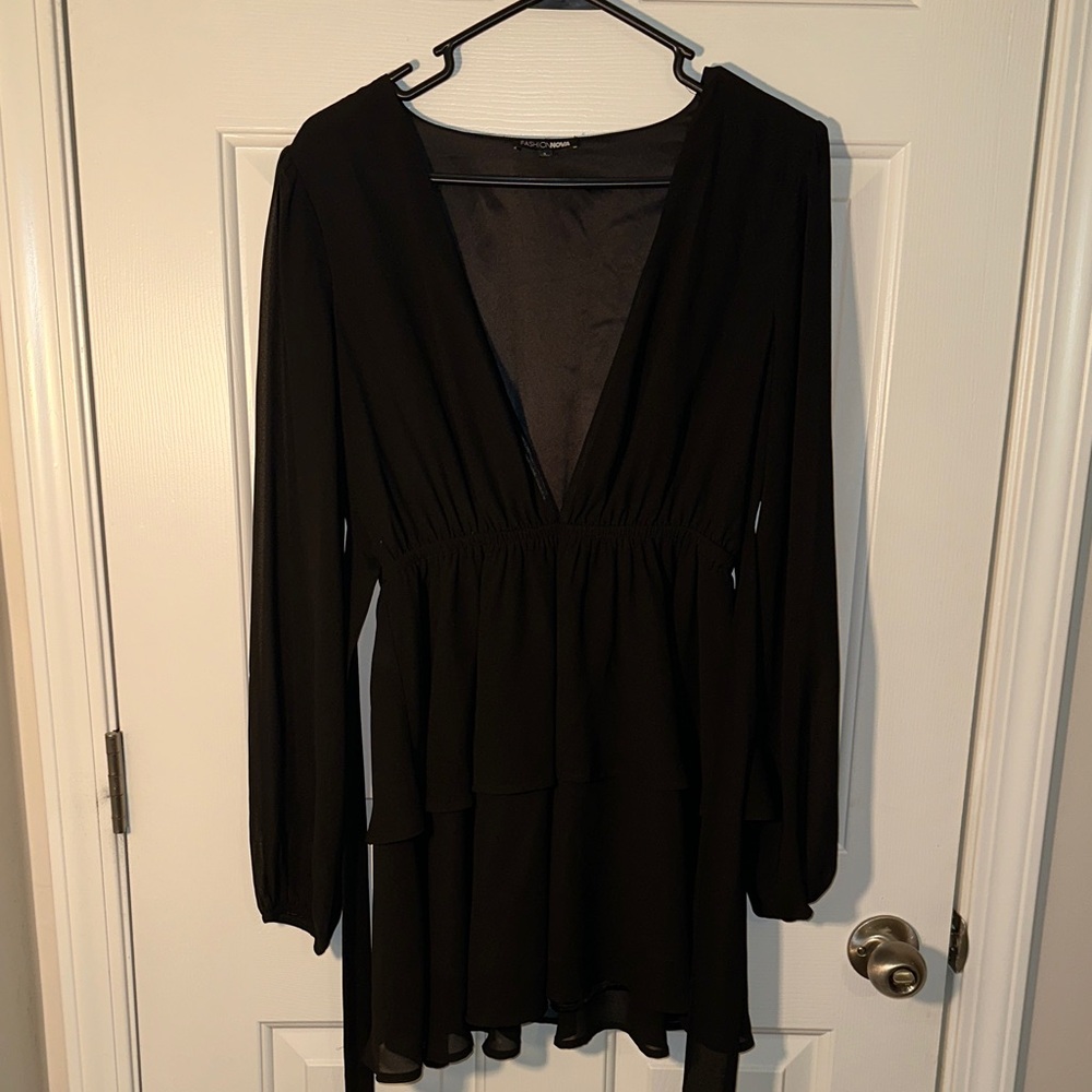 Fashion Nova Black Long Sleeve Dress